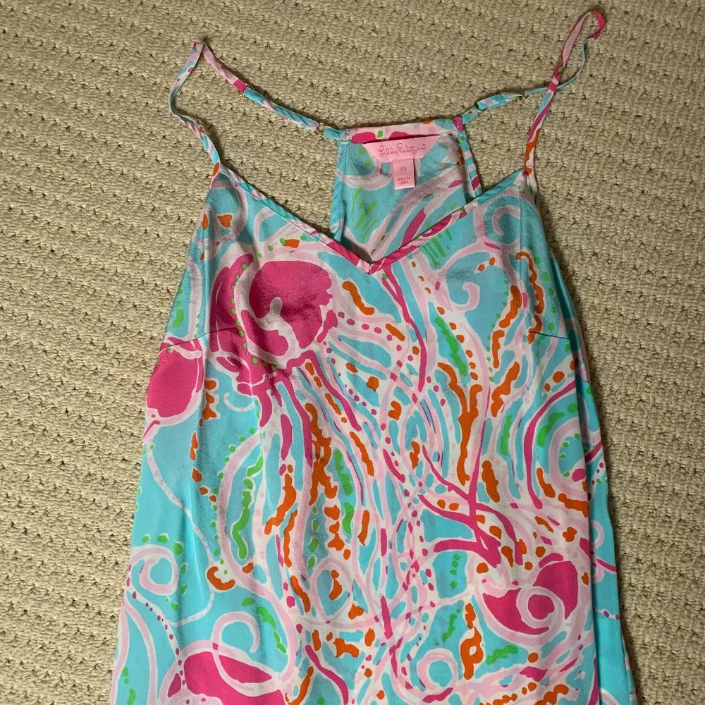 Lilly Pulitzer Silk Racerback Tank Top XS